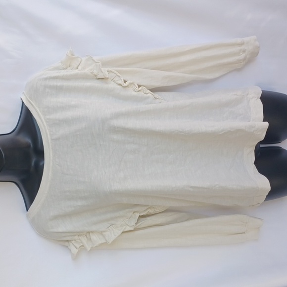 Anthropologie-  Pilcro Ruffled Open Back Top - Picture 2 of 9